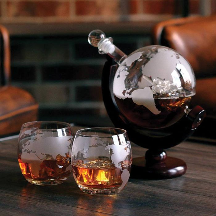 Globe Decanter Set - Whiskey Decanter Set