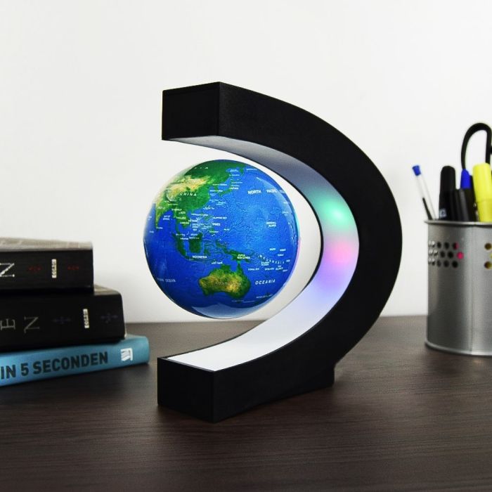 Decorative Table Lamp - Magnetic Levitating Globe C-Shaped