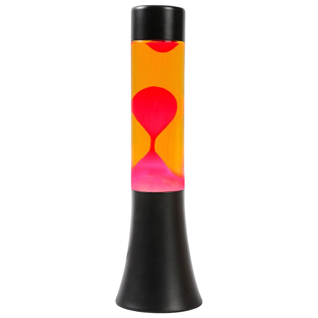 Lava Lamp 30 cm with Black Base, Green Liquid and Yellow Wax