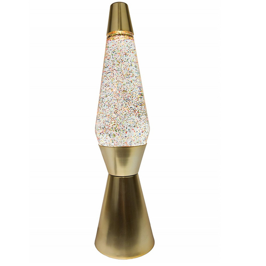 Bullet Lava Lamp - Matte Gold Base / Clear Liquid / Gold Glitter