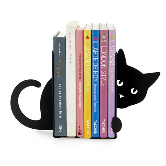 Bookend - Hidden Cat - Black Metal (2 piece)