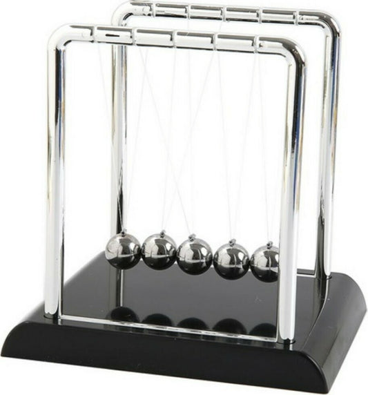 Newtons Cradle - Perpetual Motion Kinetic Orbital Newton Cradle Balance Ball - Silver